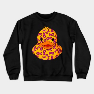 Ribbons Pattern Rubber Duck Crewneck Sweatshirt